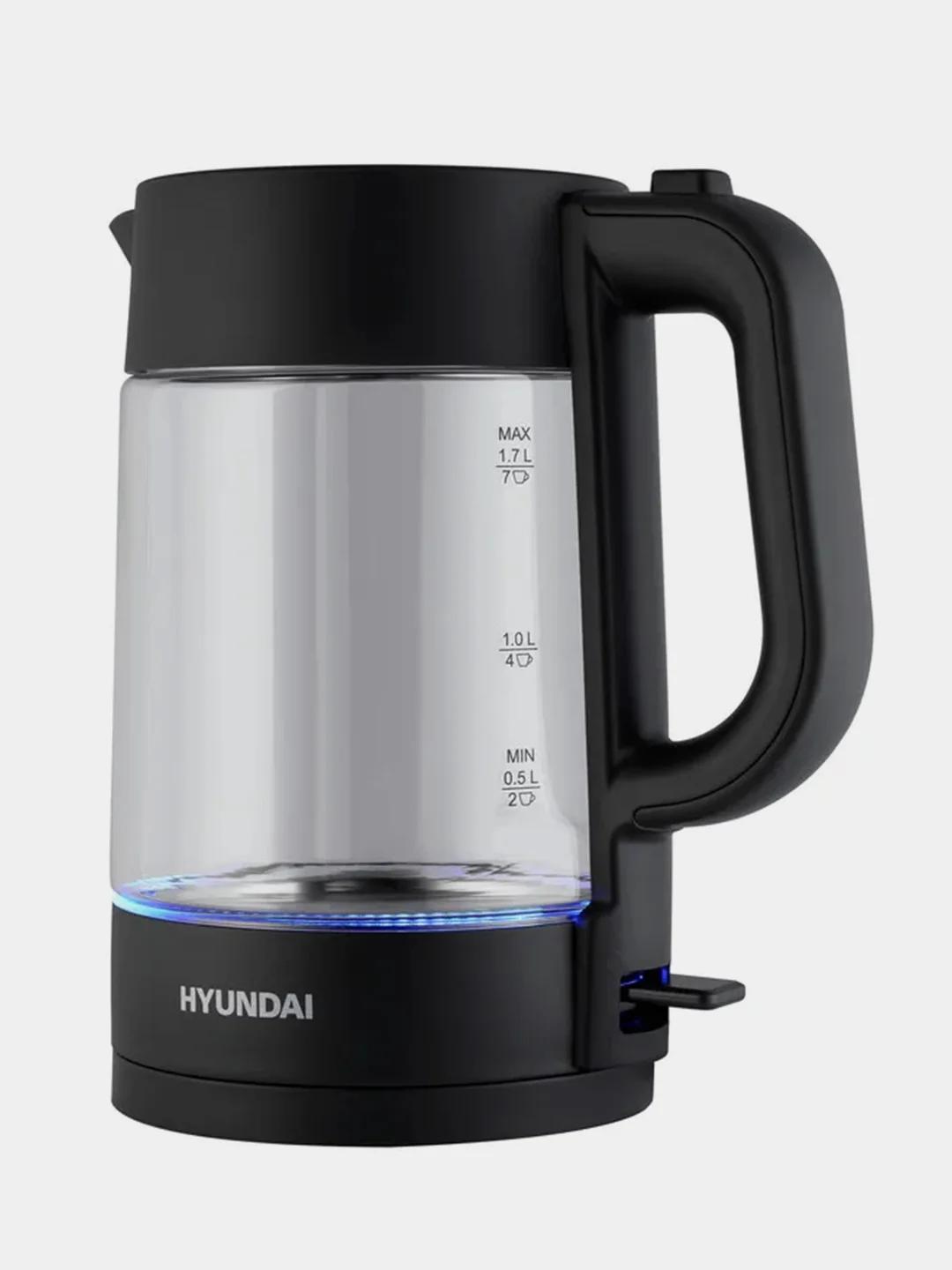 Чайник Hyundai HYK-G7707, 1.7л, 2200Вт, графит