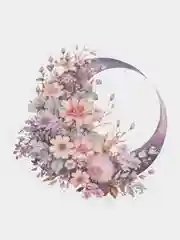 Фиолетовый наклейки крупные Луна, 5 шт