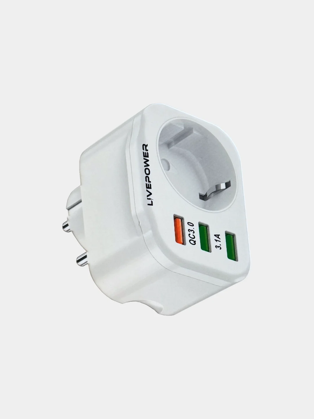 Белый розетка сетевая LP NS2 с 2 USB + 1 USB QC3.0, мощностью 38W