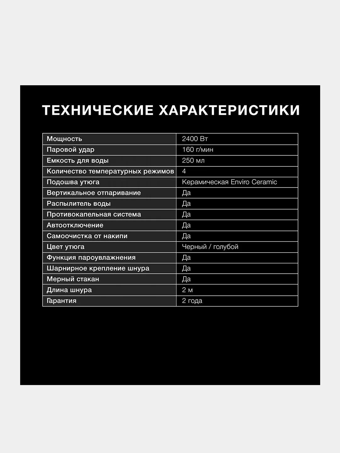 Утюг Hyundai H-SI01557, 2400Вт, черный/голубой