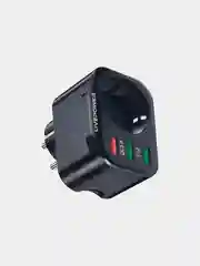 Черный розетка сетевая LP NS2 с 2 USB + 1 USB QC3.0, мощностью 38W