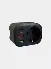 Черный розетка сетевая LP NS3 с 1 USB + 1 USB QC3.0 + разъём Type-C с быстрой зарядкой 38W