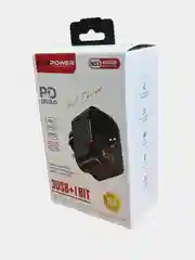 Черный розетка сетевая LP NS3 с 1 USB + 1 USB QC3.0 + разъём Type-C с быстрой зарядкой 38W