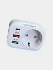 Белый розетка сетевая LP NS3 с 1 USB + 1 USB QC3.0 + разъём Type-C с быстрой зарядкой 38W