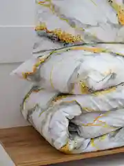 Серый комплект постельного белья "Вселенная текстиля", 12138-07b, 2-x спальный с простыней евро