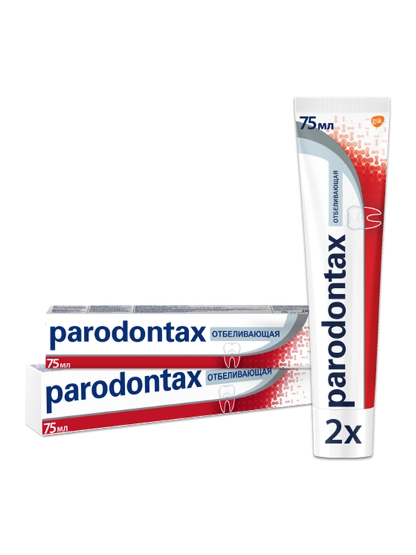 Зубная паста parodontax Отбеливающая от воспаления и кровоточивости десен, 75 мл, 2 шт