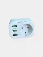 Белый розетка сетевая LP HS1 с 3 USB, мощностью 30W