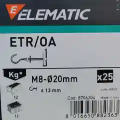 Дюбель Elematic складной с крючком ETR OA 8 (3 шт)
