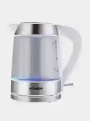 Чайник Hyundai HYK-G3606, 1.7л, 2200Вт, белый/прозрачный