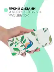 Зеленый футляр чехол для очков КАРТОФАН, очечник с твёрдым корпусом и мягкой замшевой подкладкой