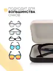 Розовый футляр чехол для очков КАРТОФАН, очечник с твёрдым корпусом и мягкой замшевой подкладкой