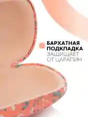 Пастельно-коралловый футляр чехол для очков КАРТОФАН, очечник с твёрдым корпусом и мягкой замшевой подкладкой