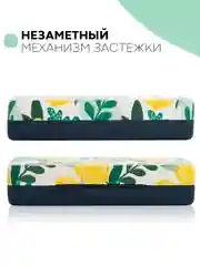Лимонный футляр чехол для очков КАРТОФАН, очечник с твёрдым корпусом и мягкой замшевой подкладкой