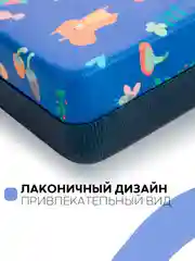Синий футляр чехол для очков КАРТОФАН, очечник с твёрдым корпусом и мягкой замшевой подкладкой