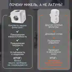 Разветвитель с защитой по типу сетевого фильтра AGNI тройник, 4 розетки, 2 USB порта, 2.4A