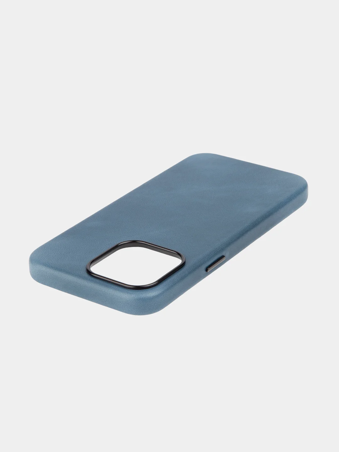 Синий чехол MagSafe для iPhone 15, Pro Max Plus кожаный BROSCORP из натуральной кожи микрофиброй