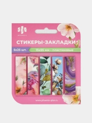 Стикеры-закладки пластиковые Феникс+, 15х55 мм, 5 видов по 25 штук