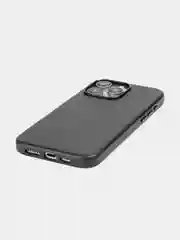 Синий чехол MagSafe для iPhone 15 Pro, Max, Plus натуральная кожа ROSCO с защитой камер магнитом