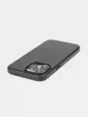 Синий чехол MagSafe для iPhone 15 Pro, Max, Plus натуральная кожа ROSCO с защитой камер магнитом