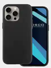 Синий чехол MagSafe для iPhone 15 Pro, Max, Plus натуральная кожа ROSCO с защитой камер магнитом