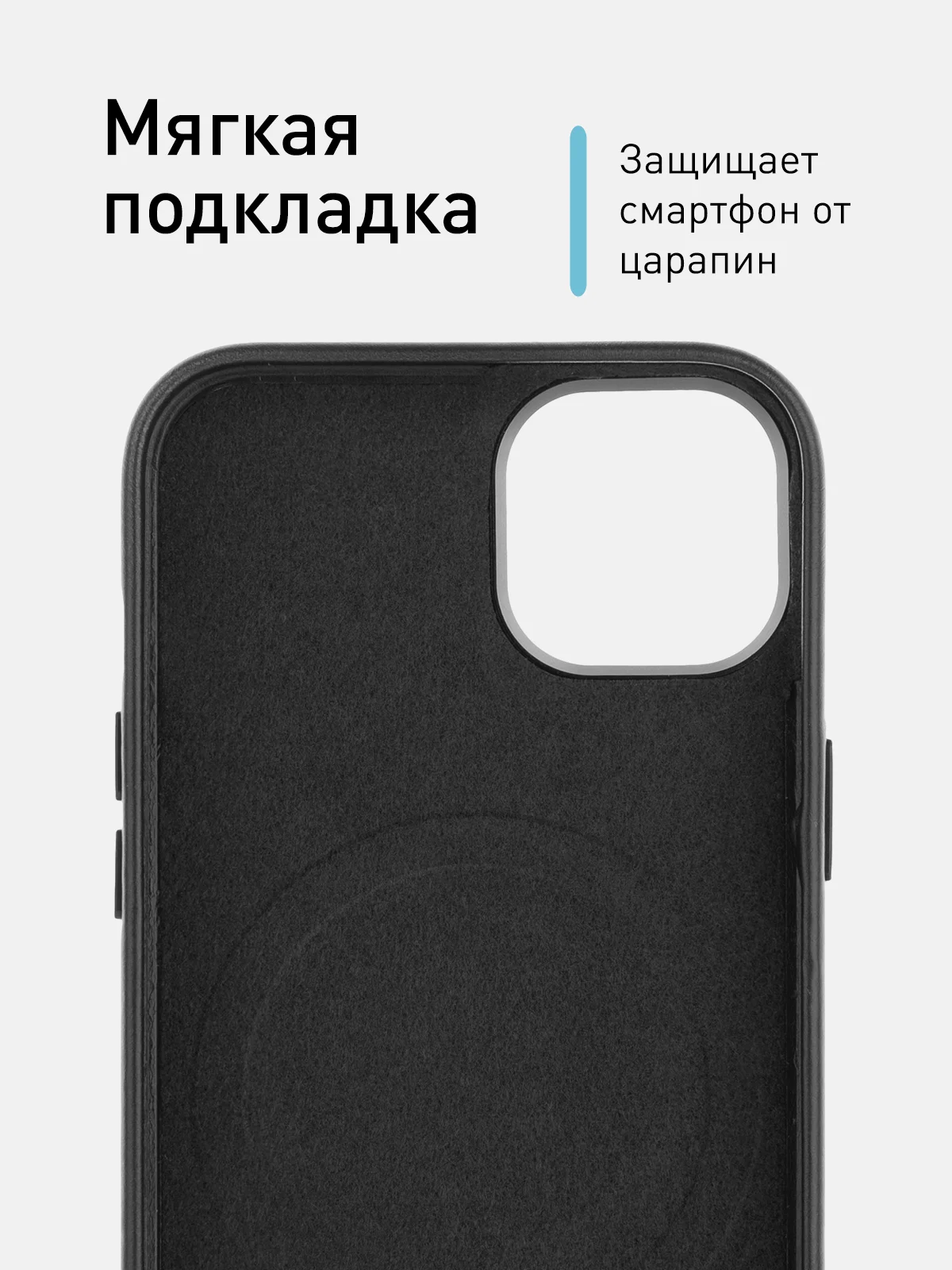 Синий чехол MagSafe для iPhone 15 Pro, Max, Plus натуральная кожа ROSCO с защитой камер магнитом