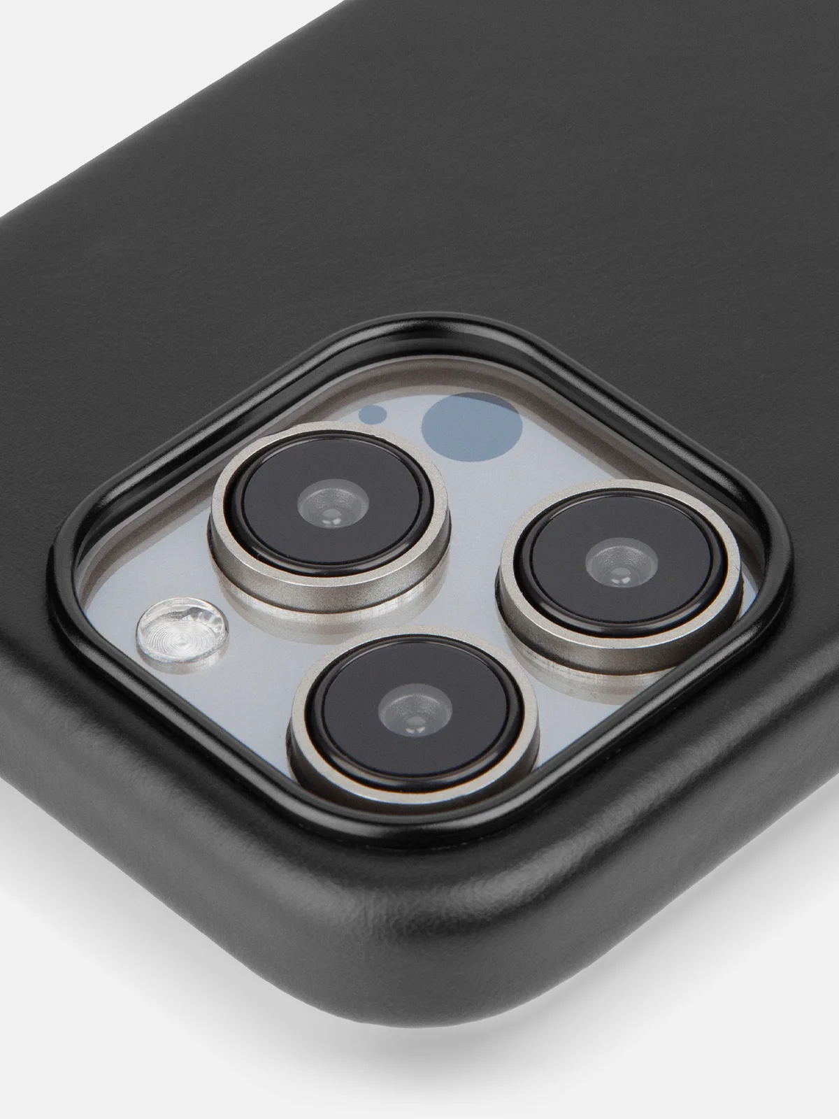 Синий чехол MagSafe для iPhone 15 Pro, Max, Plus натуральная кожа ROSCO с защитой камер магнитом