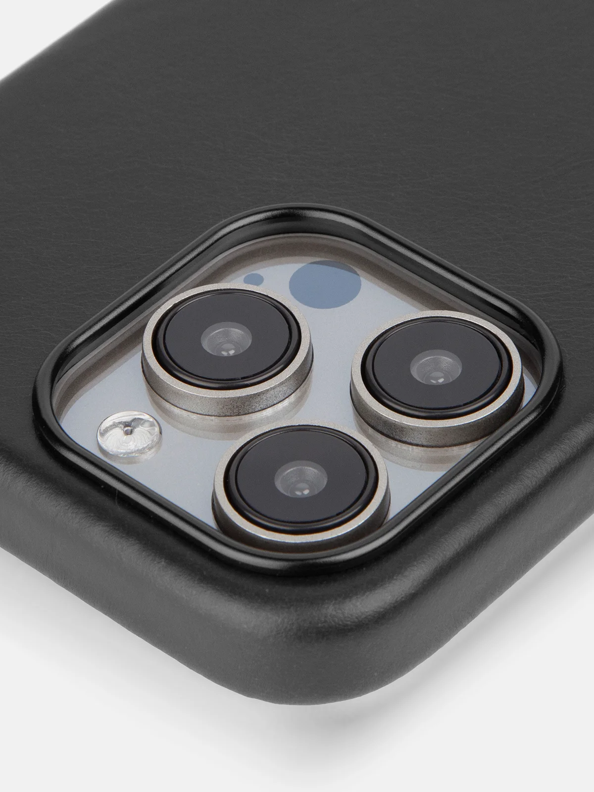 Синий чехол MagSafe для iPhone 15 Pro, Max, Plus натуральная кожа ROSCO с защитой камер магнитом