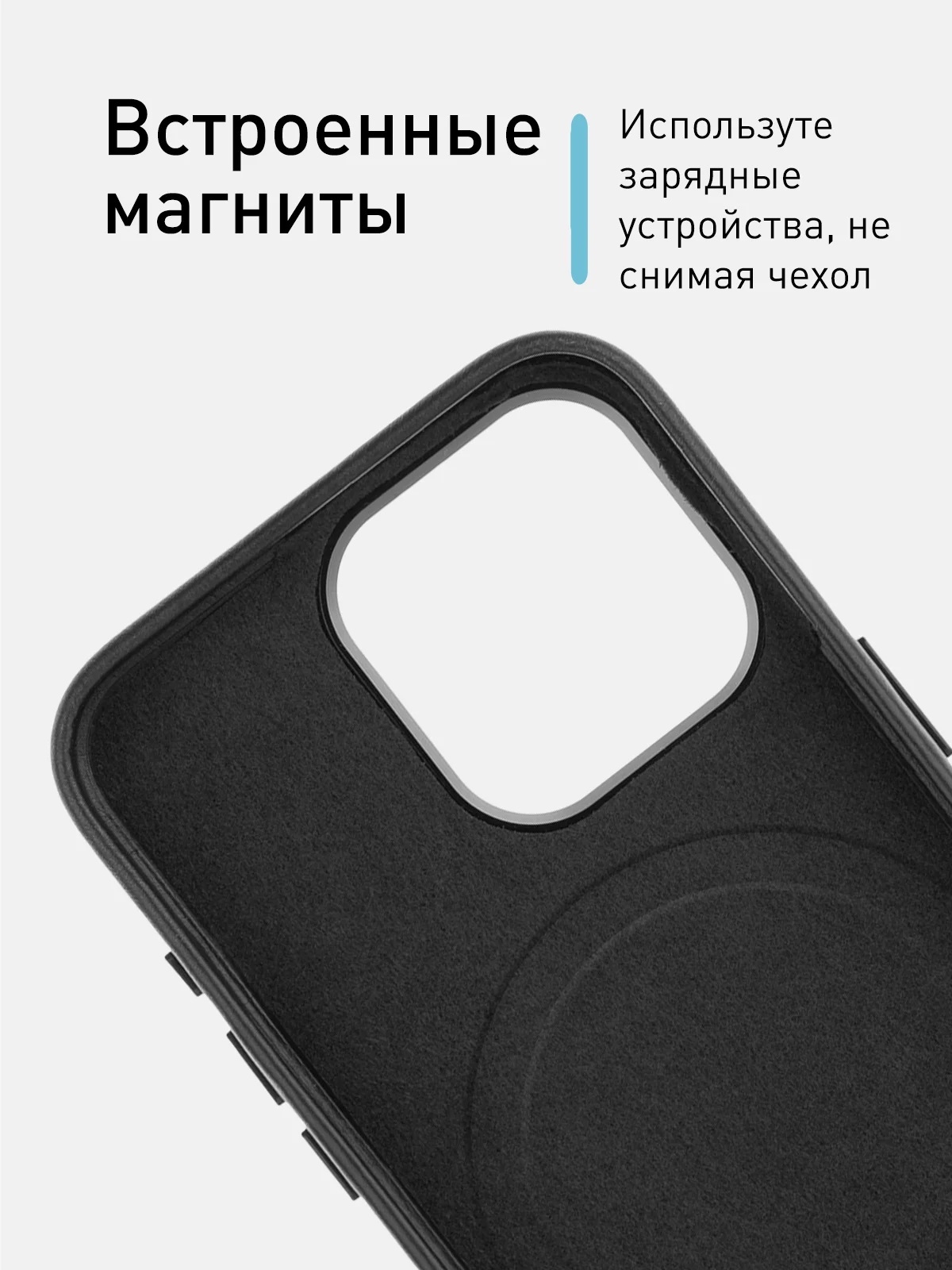 Синий чехол MagSafe для iPhone 15 Pro, Max, Plus натуральная кожа ROSCO с защитой камер магнитом