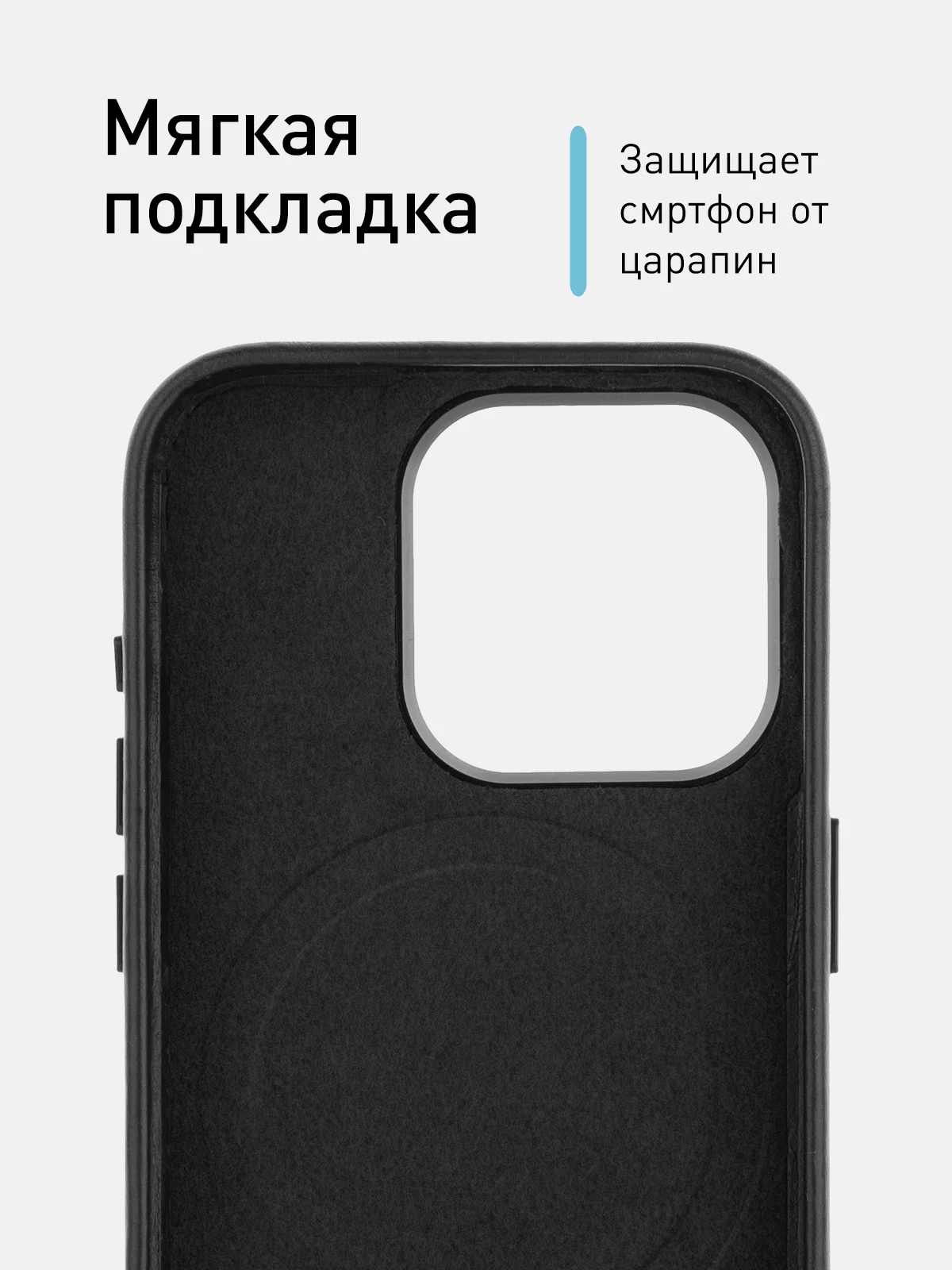 Синий чехол MagSafe для iPhone 15 Pro, Max, Plus натуральная кожа ROSCO с защитой камер магнитом