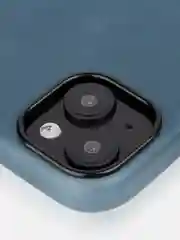 Синий чехол MagSafe для iPhone 15 Pro, Max, Plus натуральная кожа ROSCO с защитой камер магнитом
