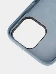 Синий чехол MagSafe для iPhone 15 Pro, Max, Plus натуральная кожа ROSCO с защитой камер магнитом
