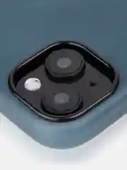 Синий чехол MagSafe для iPhone 15 Pro, Max, Plus натуральная кожа ROSCO с защитой камер магнитом