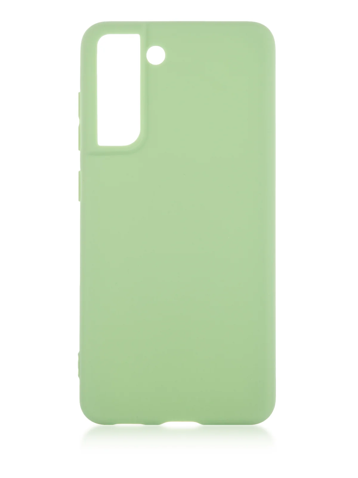 Зеленый чехол для Samsung Galaxy S21 FE силиконовый  BROSCORP матовый / прозрачный с защитой камер