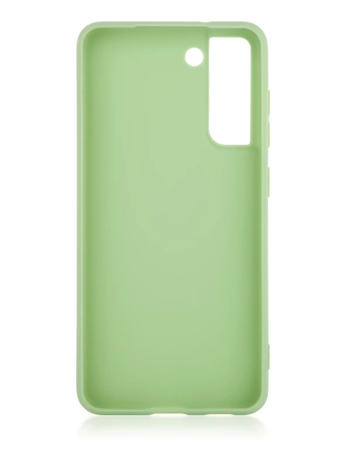Зеленый чехол для Samsung Galaxy S21 FE силиконовый  BROSCORP матовый / прозрачный с защитой камер