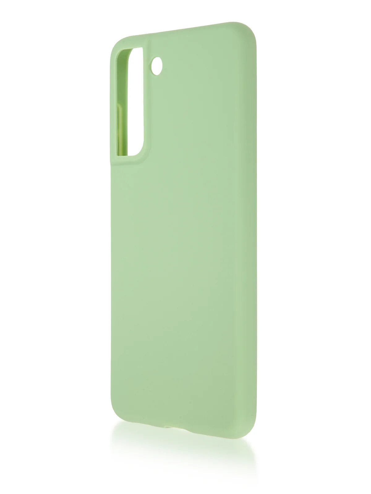 Зеленый чехол для Samsung Galaxy S21 FE силиконовый  BROSCORP матовый / прозрачный с защитой камер