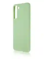 Зеленый чехол для Samsung Galaxy S21 FE силиконовый  BROSCORP матовый / прозрачный с защитой камер
