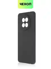 Черный чехол для Realme 12 5G, 12x 5G силиконовый BROSCORP матовый/ прозрачный с защитой камер