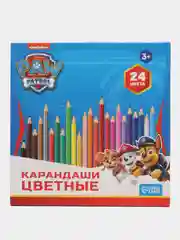 Карандаши цветные - 24 цветов, корпус деревянный, трехгранные
