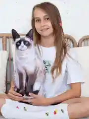 Бежевый мягкая подушка Кошка/Кот, реалистичная