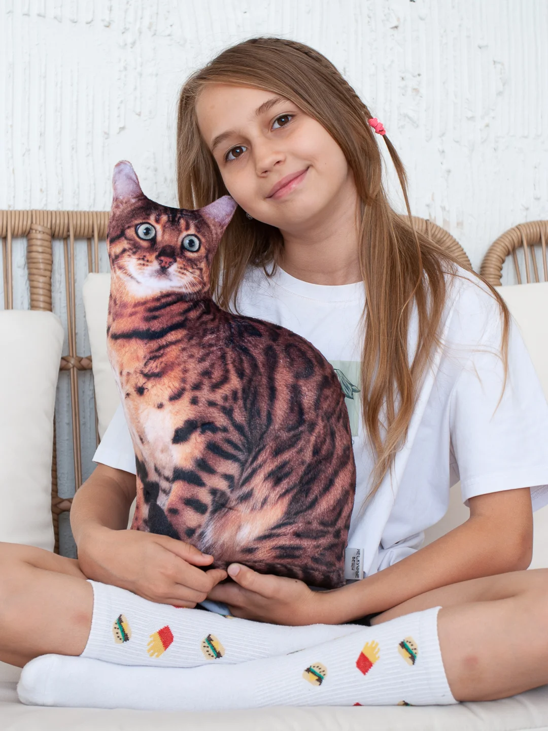 Терракотовый мягкая подушка Кошка/Кот, реалистичная