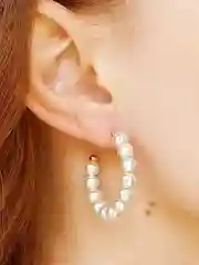Серьги гвоздики Жемчужные полукольца