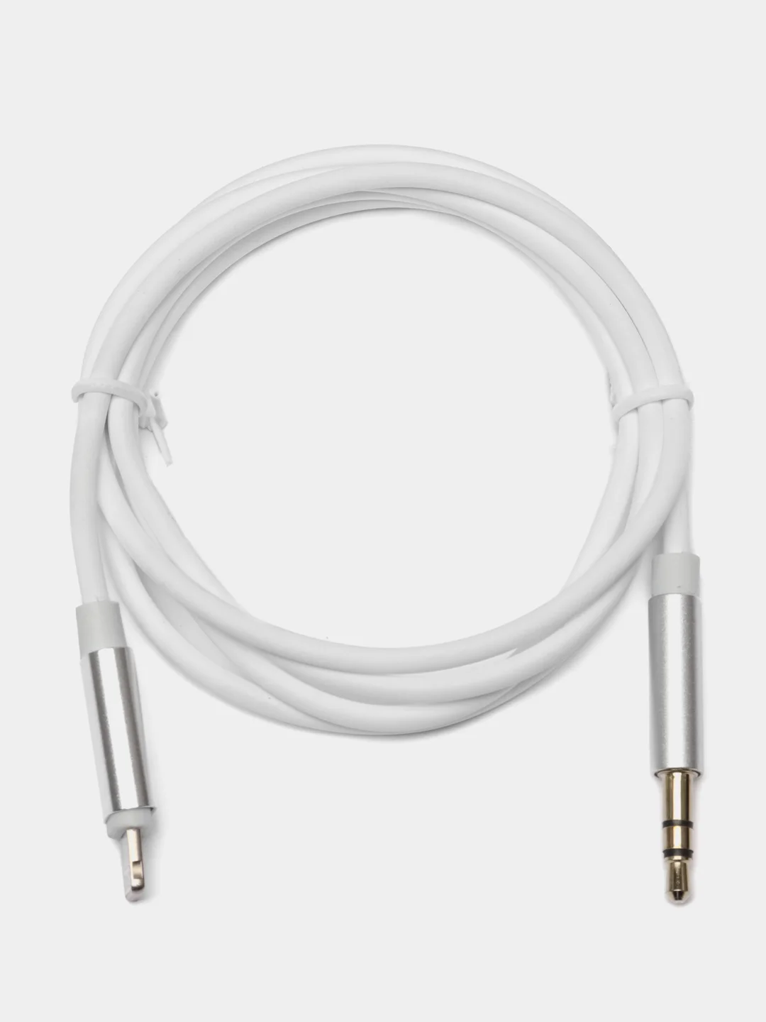 Белый aux кабель iPhone /Айфон Lightning на 3,5 мм, белый/черный, для наушников, колонок