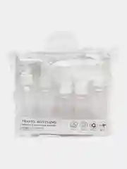 Белый дорожный набор флаконов (7 штук) в косметичке