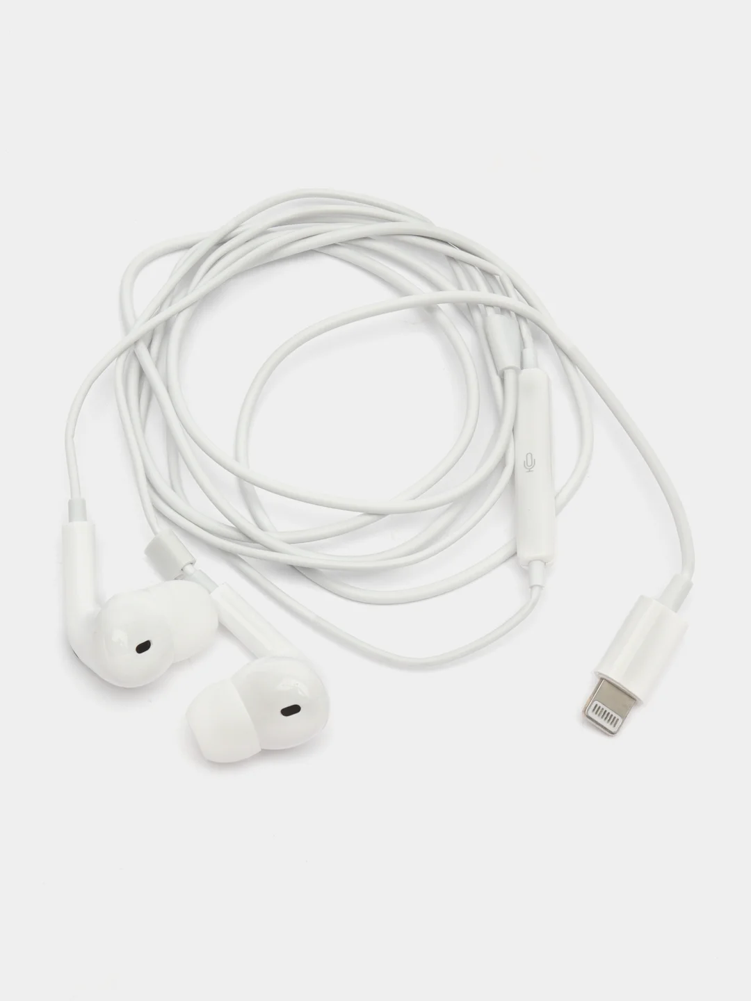 Белый наушники для iPhone 7, 8, Х, 11, 12, 13, 14, с Lightning / наушники для айфон