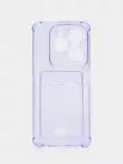 Лавандовый чехол для Infinix Hot 40 / Hot 40 Pro / Spark 20 Pro с карманом для карт, прозрачный