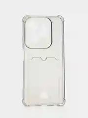 Тёмно-серый чехол для Infinix Hot 40 / Hot 40 Pro / Spark 20 Pro с карманом для карт, прозрачный
