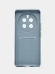 Синий меланж чехол для Realme 12 Pro Plus 5G (Реалми 12 Про+ 5 джи) с карманом для карт