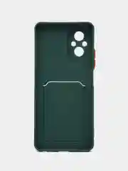 Тёмно-зелёный чехол для Realme C67 4G (Реалми С67 4Джи) с карманом для карт