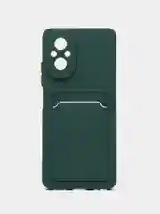 Тёмно-зелёный чехол для Realme C67 4G (Реалми С67 4Джи) с карманом для карт