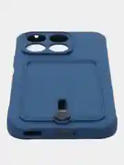 Синий чехол Honor X8b / Хонор Х8б силиконовый, с карманом для карты